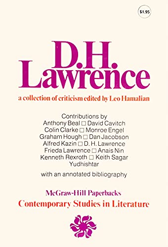 Beispielbild fr D. H. Lawrence;: A collection of criticism (Contemporary studies in literature) zum Verkauf von Wonder Book