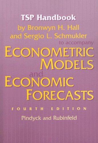 9780070259409: Econometric Models and Economic Forecasts: Tsp Handbook