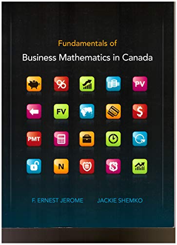 Beispielbild fr Fundamentals of Business Mathematics in Canada zum Verkauf von Better World Books