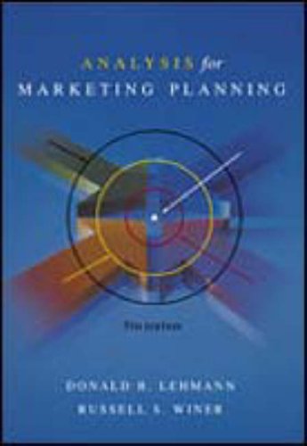 Imagen de archivo de Analysis for Marketing Planning a la venta por Wonder Book