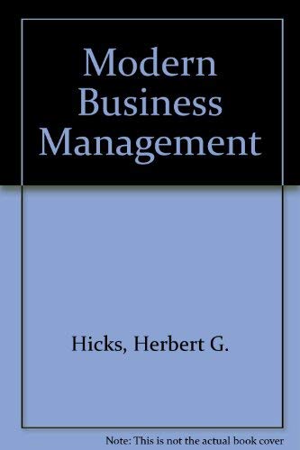 Stock image for Modern Business Management: A Systems and Environmental Approach for sale by HPB-Red