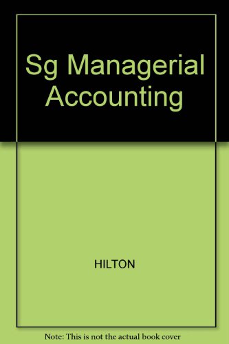 Stock image for Sg Managerial Accounting for sale by HPB-Ruby