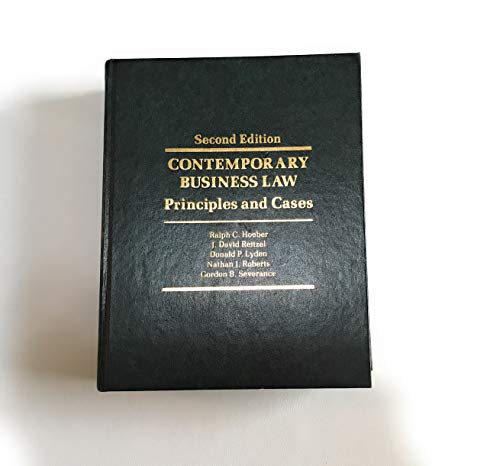 Stock image for Contemporary Business Law: Principles and Cases for sale by Voyageur Book Shop