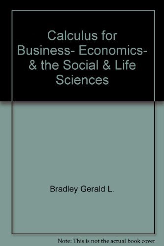 Stock image for Calculus for Business, Economics, & the Social & Life Sciences Sudent Solutions Manual for sale by BookHolders