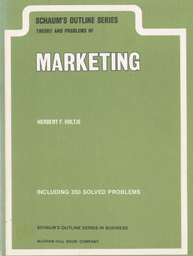 Imagen de archivo de Schaum's Outline of Marketing a la venta por Better World Books