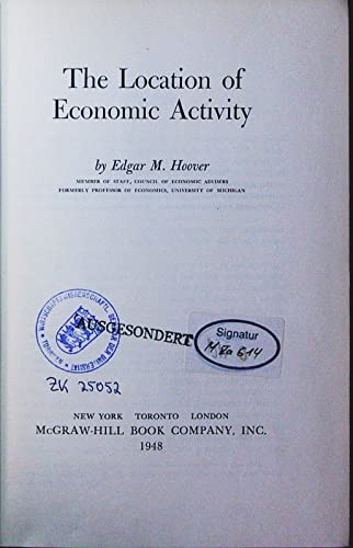 Imagen de archivo de The Location of Economic Activity a la venta por Irish Booksellers