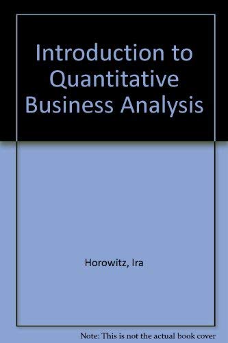 9780070303980: Introduction to Quantitative Business Analysis