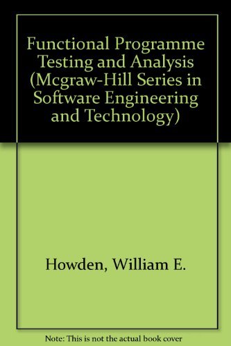 9780070305502: Functional Programme Testing and Analysis (McGraw-Hill Series in Software Engineering and Technology)