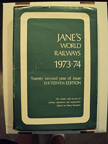 Stock image for Jane's World Railways 1973-74 for sale by COLLINS BOOKS