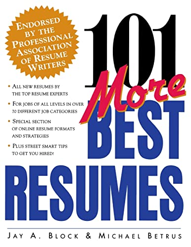 Stock image for McGraw-Hill, 101 More Best Resumes (1999 Copyright) for sale by ~Bookworksonline~
