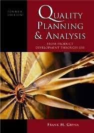 Beispielbild fr Quality Planning & Analysis: From Product Development Through Usage zum Verkauf von ThriftBooks-Dallas