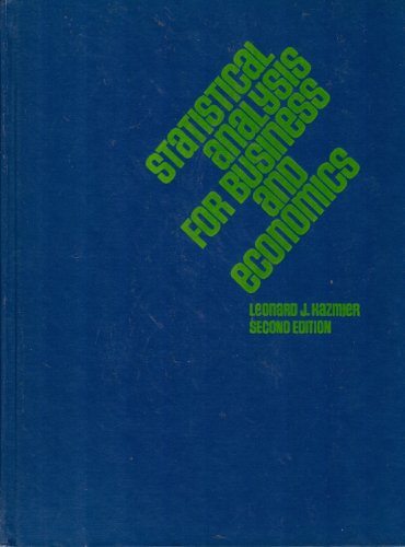 9780070334304: Statistical analysis for business and economics