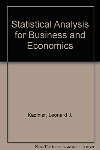 Stock image for Statistical Analysis for Business and Economics for sale by Bookmans