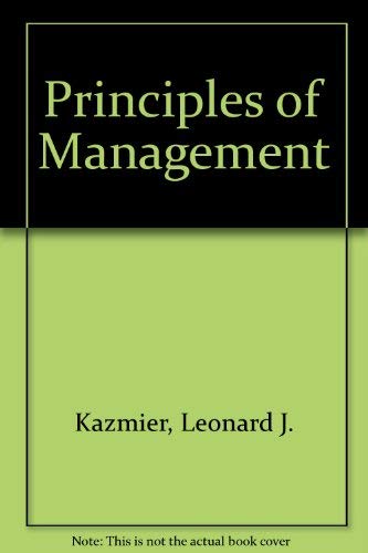 Imagen de archivo de Principles of Management : A Programmed-Instructional Approach a la venta por Better World Books