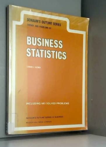 Stock image for Outline of Business Statistics for sale by Better World Books: West