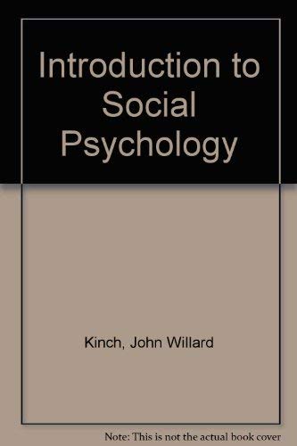 Beispielbild fr Introduction to Social Psychology zum Verkauf von Anybook.com