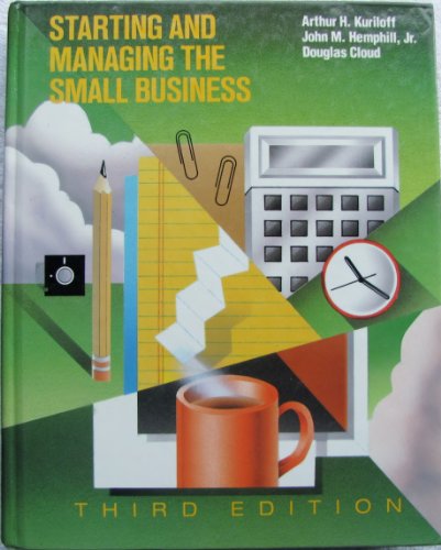 Imagen de archivo de Starting and Managing the Small Business (MCGRAW HILL SERIES IN MANAGEMENT) a la venta por HPB-Red