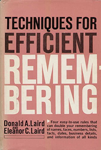 Stock image for Techniques for Efficient Remembering for sale by Better World Books