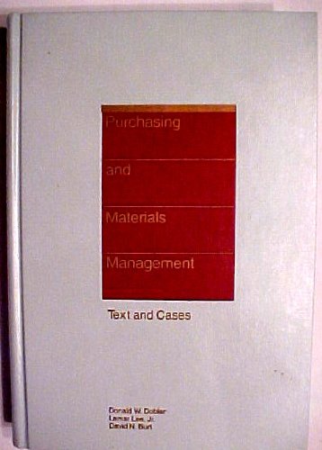 Stock image for Purchasing and Materials Management: Text and Cases (McGraw-Hill Series in Marketing) for sale by BooksElleven
