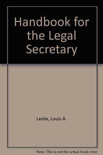 Imagen de archivo de Handbook for the Legal Secretary a la venta por ThriftBooks-Atlanta