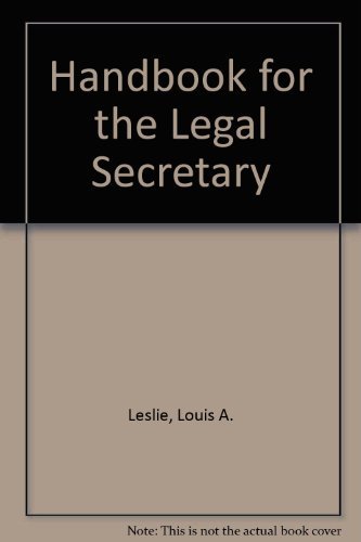 9780070372771: Handbook for the Legal Secretary