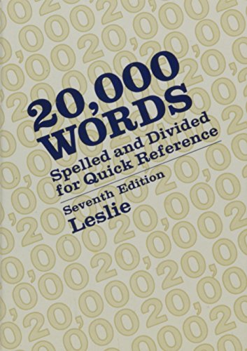 Stock image for 20,000 words: Spelled and divided for quick reference for sale by SecondSale