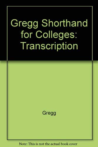Imagen de archivo de Gregg Shorthand for Colleges: Transcription (Environmental Biotechnology) a la venta por Wonder Book