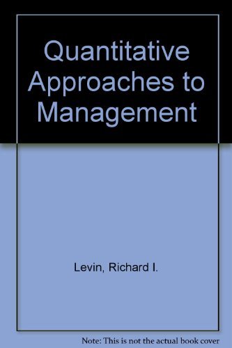 Imagen de archivo de Quantitative Approaches to Management a la venta por HPB-Red