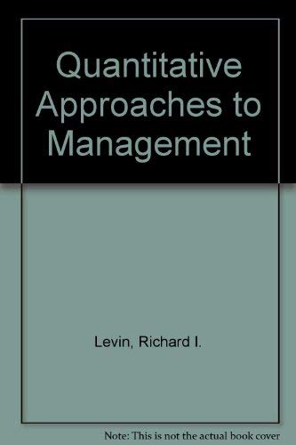 9780070374676: Quantitative Approaches to Management