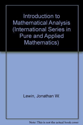 9780070375857: An Introduction to Mathematical Analysis