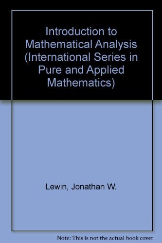 9780070375857: Introduction to Mathematical Analysis (International Series in Pure and Applied Mathematics)