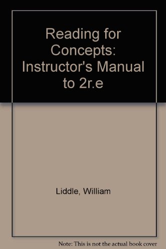 9780070376687: Reading for Concepts: Instructor's Manual to 2r.e