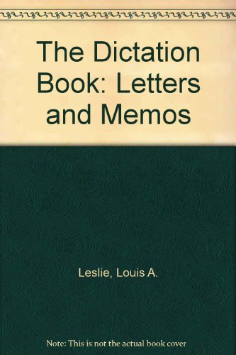 Imagen de archivo de The Dictation Book: Letters and Memos (Series 90) a la venta por HPB-Red