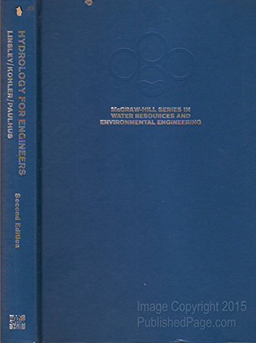 Beispielbild fr Hydrology for Engineers. Second Edition. (McGraw-Hill Series in Water Resources and Environmental Engineering) zum Verkauf von Alien Bindings
