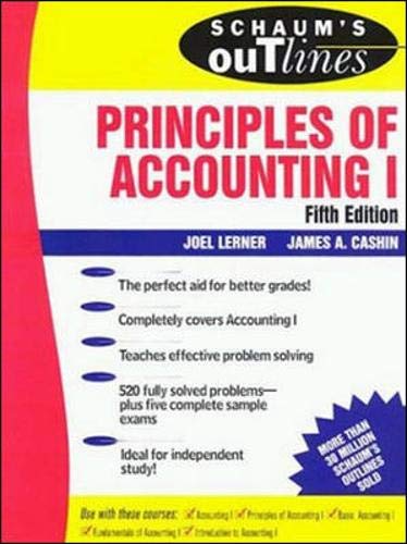 9780070381490: Schaum's Outline of Principles of Accounting I