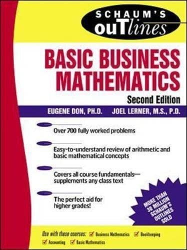 9780070381827: Schaum's Outline of Basic Business Mathematics (Schaum's Outlines)