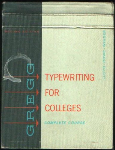 9780070381995: Gregg Typewriting for Colleges: Complete Course