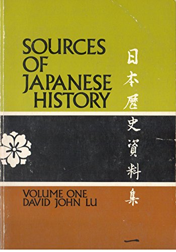 Imagen de archivo de Sources of Japanese History a la venta por Better World Books