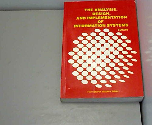 Stock image for The Analysis, Design, and Implementation of Information Systems (McGraw-Hill Series in Management Information Systems) for sale by HPB-Red