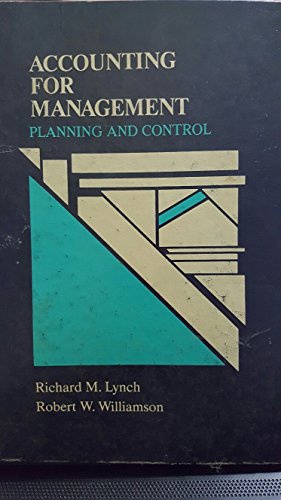 9780070392212: Accounting for Management: Planning and Control