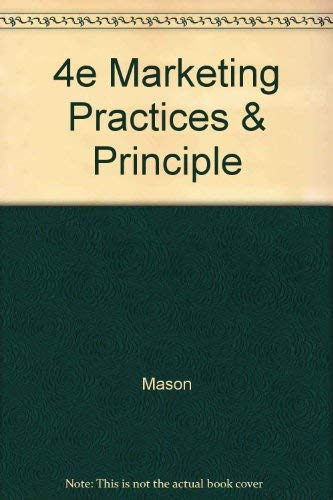 Beispielbild fr Marketing Practices and Principles zum Verkauf von Better World Books