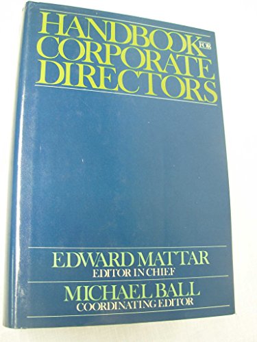 Beispielbild fr Handbook for corporate directors zum Verkauf von Wonder Book