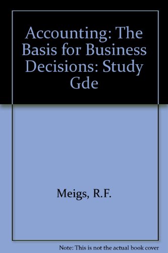 Imagen de archivo de Study guide for use with Accounting, the basis for business decisions a la venta por Hawking Books