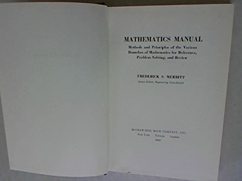 Imagen de archivo de Mathematics Manual a la venta por ThriftBooks-Atlanta