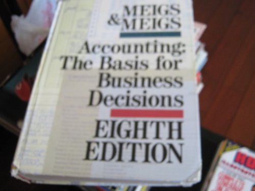 Imagen de archivo de Accounting: The Basis for Business Decisions a la venta por BookHolders