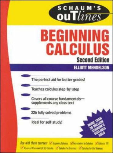 Stock image for Schaum's Outline of Beginning Calculus for sale by Better World Books