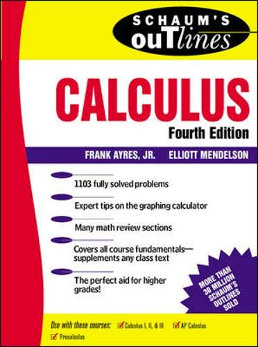 Beispielbild fr Schaum's Outline of Calculus (Fourth Edition) zum Verkauf von Once Upon A Time Books