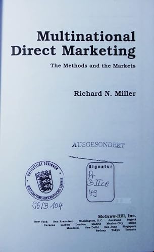 9780070423565: Multinational Direct Marketing: The Methods and the Markets