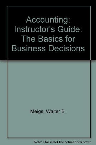 9780070430778: Instructor's Guide (Accounting: The Basics for Business Decisions)