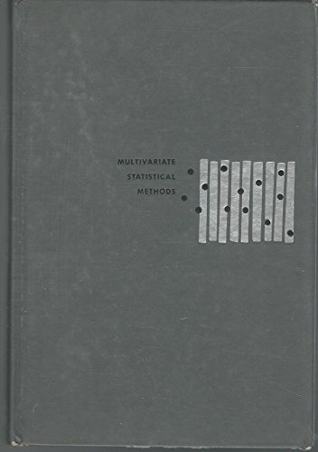 Beispielbild fr Multivariate Statistical Methods zum Verkauf von Ammareal